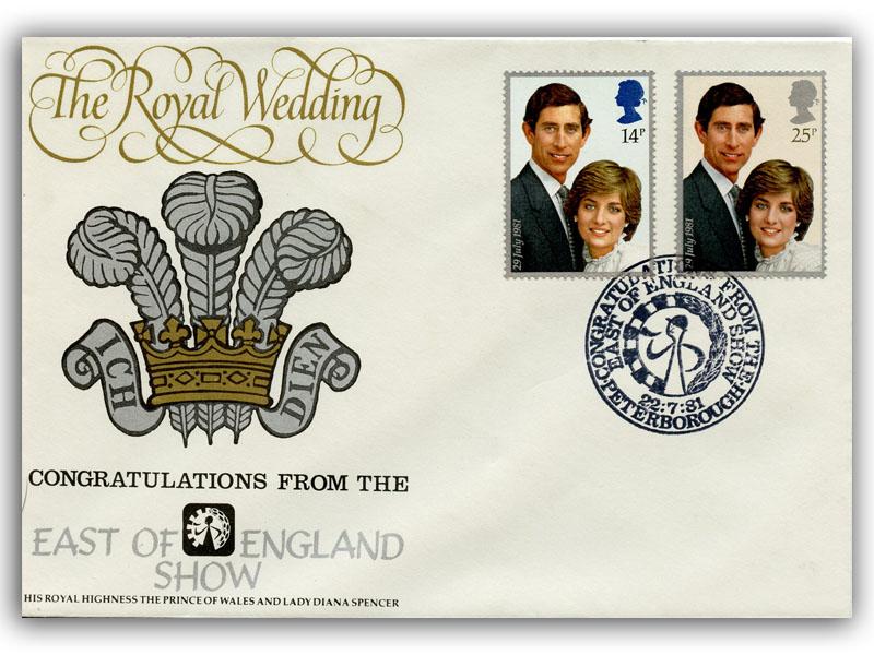 1981 Royal Wedding, East of England Show Stamp official