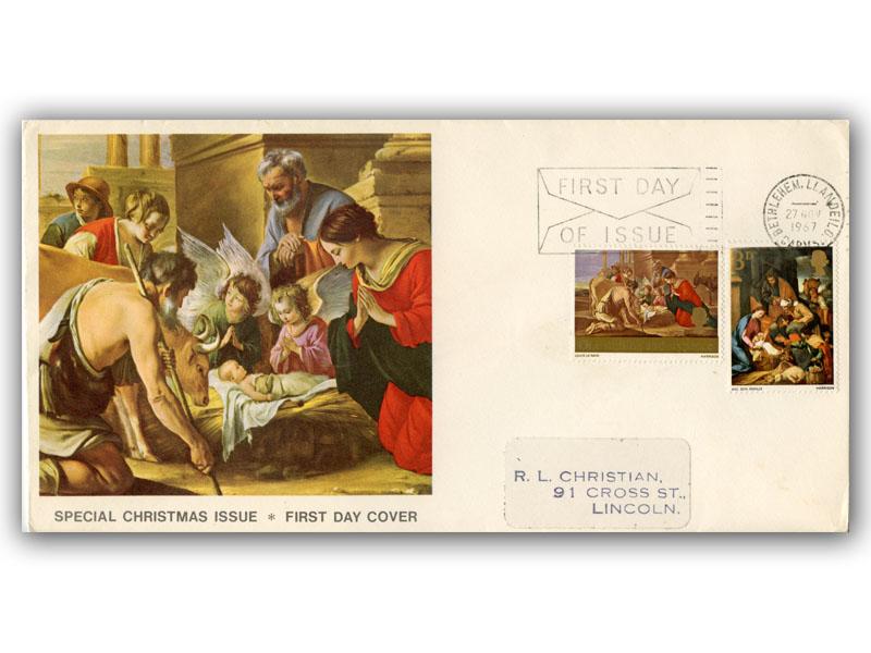 1967 Christmas 3d & 1/6d, Bethlehem FDI envelope slogan