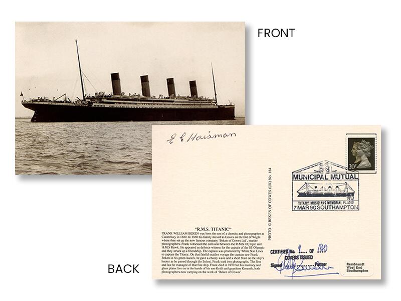Edith Haisman signed Titanic postcard