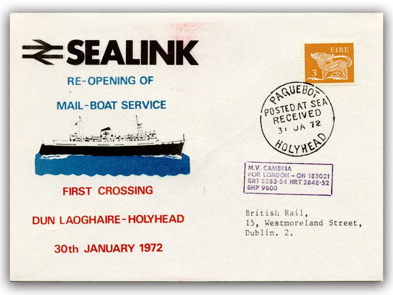 1972 Sealink, Dun Laoghaire - Holyhead maiden voyage