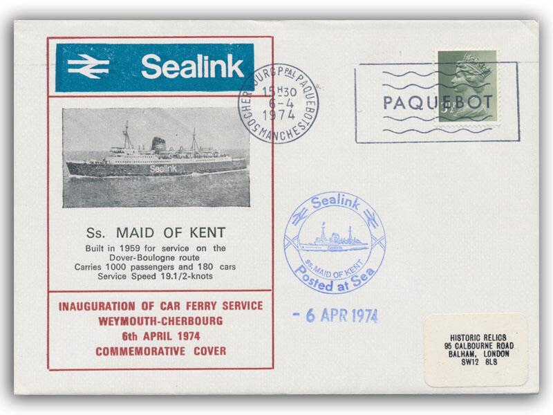 1974 Sealink, Weymouth - Cherbourg maiden voyage