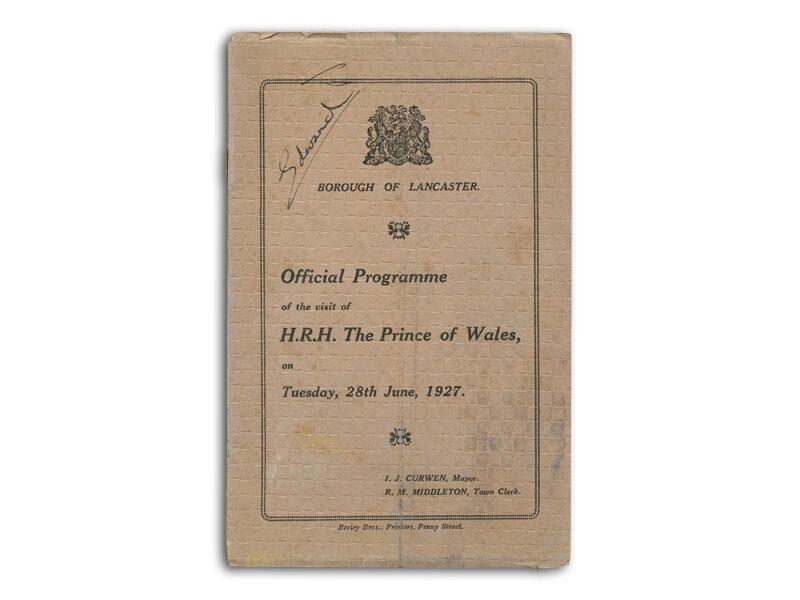 King Edward VIII signed Royal Visit Programme