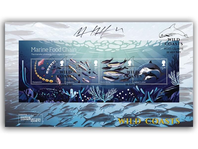 2021 Wild Coasts Miniature Sheet, signed by Monty Halls