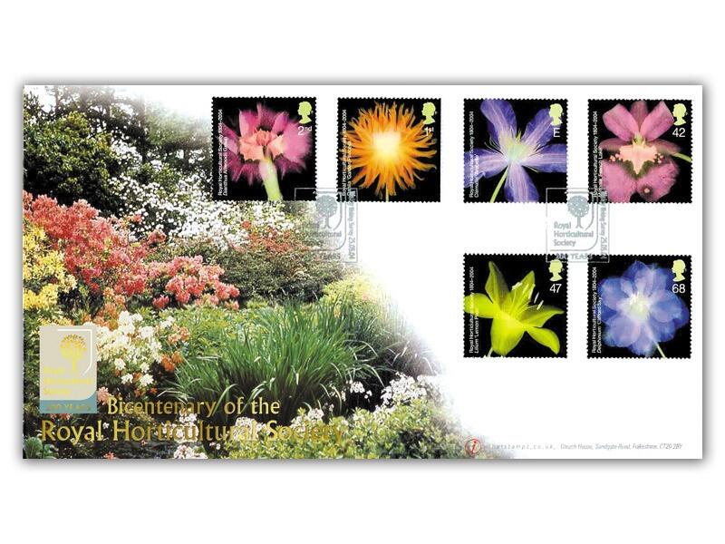 Bicentenary of the Royal Horticultural Society - stamps, Wisley postmark