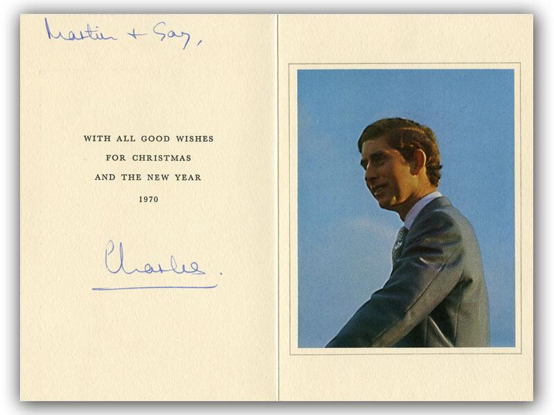 King Charles III signed 1970 Christmas Card