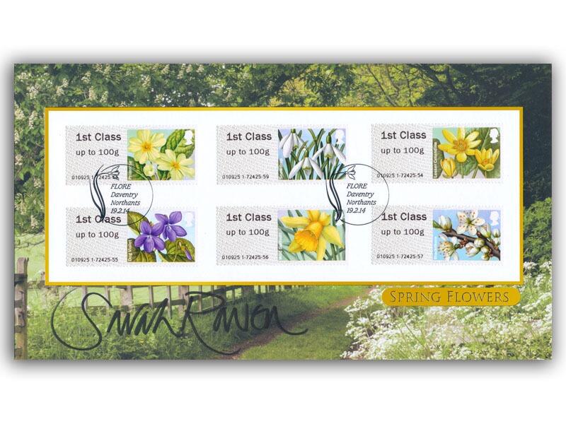2014 Post & Go - Spring Flowers, Machine stamps, signed by Sarah Raven