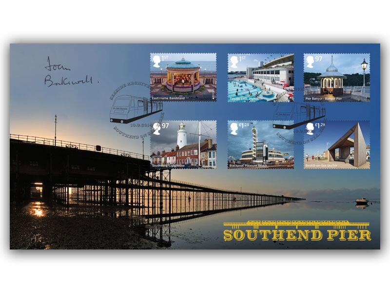 2014 Seaside Architecture - Southend Pier, signed by Baroness Joan Bakewell DBE