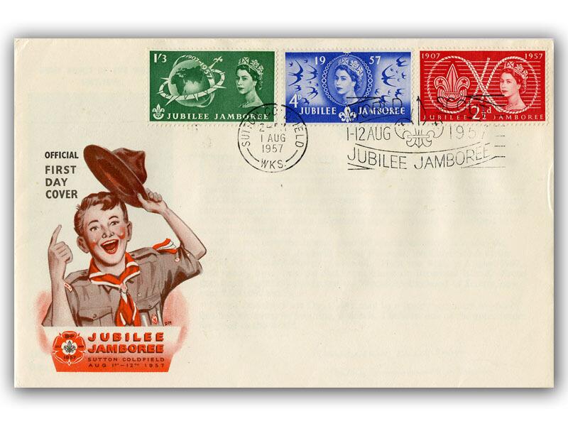 1957 Scouts, Jubilee Jamboree, Red Scout