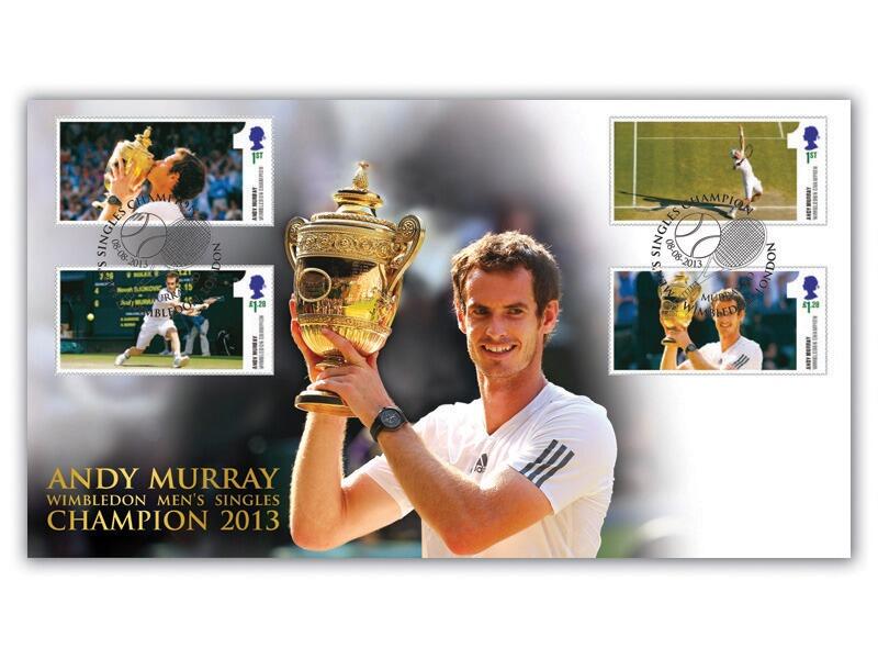 Andy Murray Stamps From Miniature Sheet, Murray Road postmark