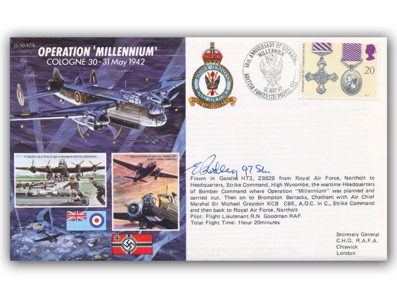 1942 Operation Millennium, signed Ernest Rodney