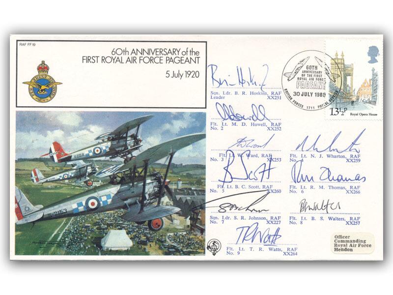 1980 Red Arrows team signed, RAF Pageant cover