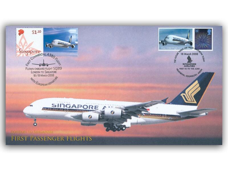 2008 A380 First Passenger Flights London to Singapore, flown