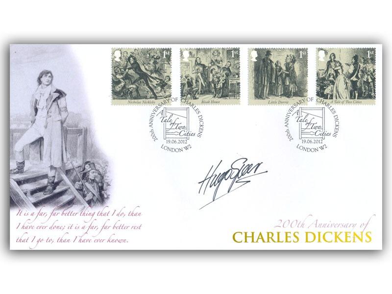 Charles Dickens Stamps from Miniature Sheet Cover Signed Hugo Speer