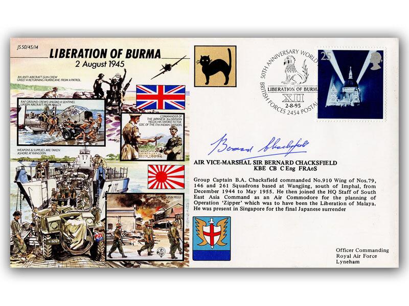 1945 Liberation of Burma, signed by Bernard Chacksfield
