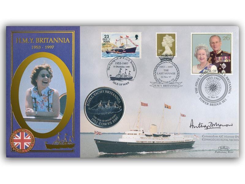 HMY Britannia Final Voyage 1997, signed Commodore Morrow