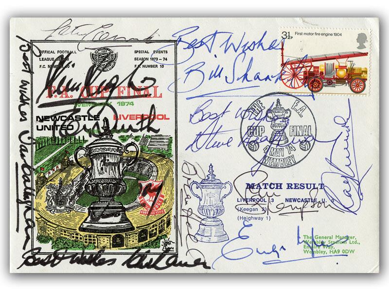 1974 Liverpool FA Cup Final Team Multi Signed Cover