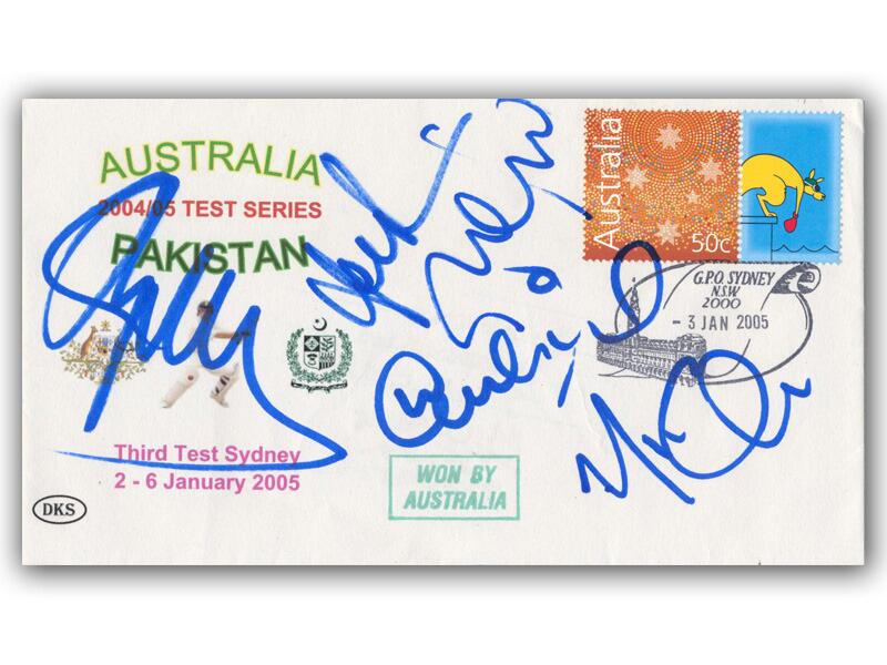 2004 Australia v Pakistan multi signed cricket cover