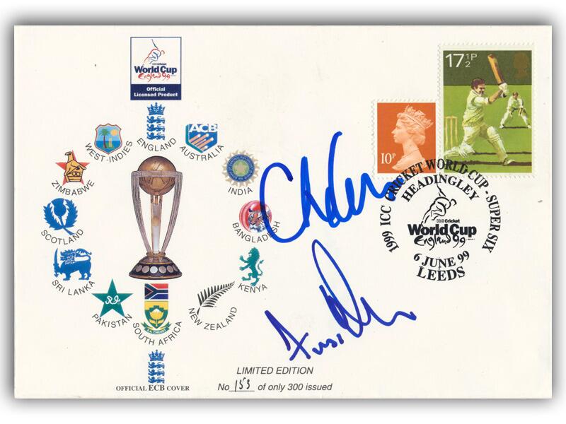 Andy Flowers & Chris Cairns signed 1999 Cricket World Cup cover