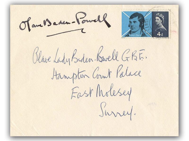 Olave Baden-Powell signed Hampton Court envelope