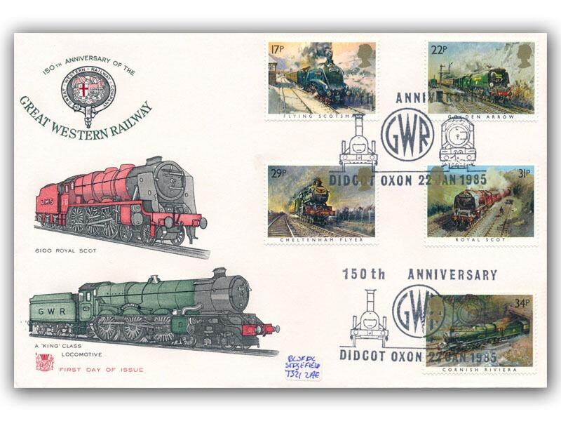 1985 Trains, The Royal Scot, Euston Station, London NW1 special postmark , Presentation Philatelic Services First Day Cover