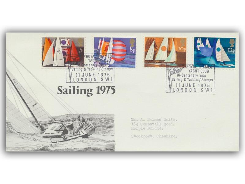 1975 Sailing, Royal Thames Yacht Club postmark