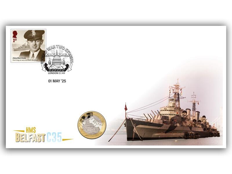 HMS Belfast £2 Coin Collectable, World War Two Stories