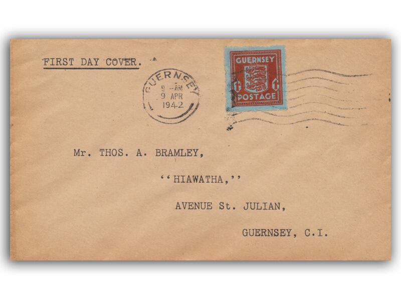 1942 Guernsey 1d Carmine, Banknote Paper