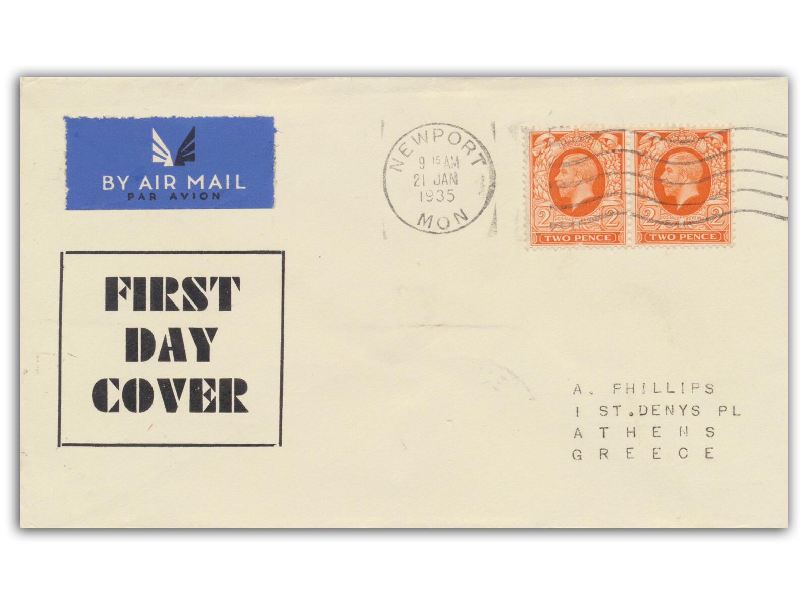 1935 2d Orange, Newport slogan