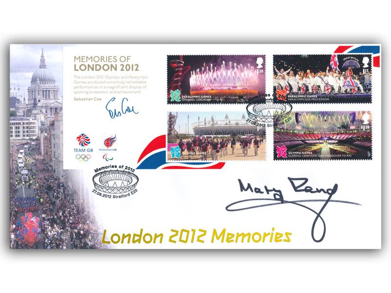Olympic & Paralympic Games Memories Miniature Sheet Signed Mary Rand