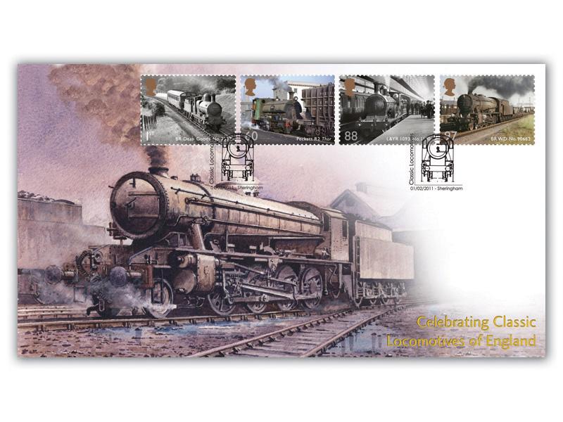 Classic Locomotives of England - BR WD Austerity Stamp Cover