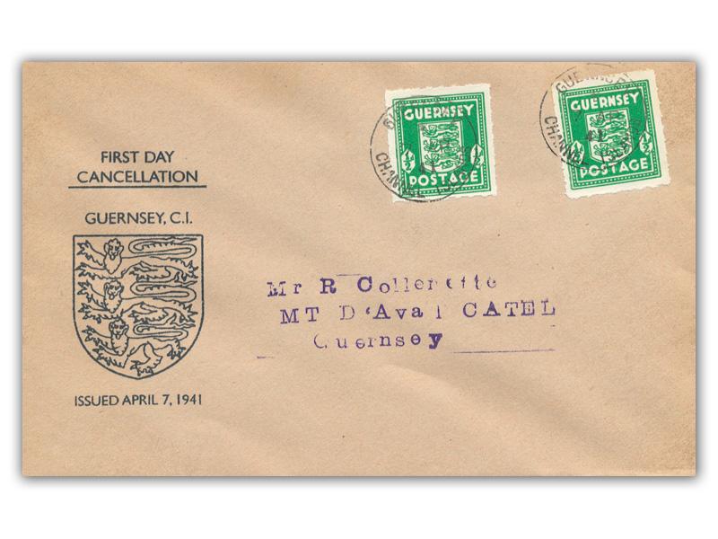 1941  1/2d Guernsey Arms, illustrated cover