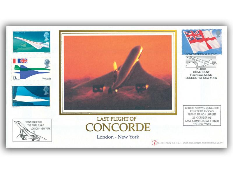 2003 London to New York Final Flight Flown Cover