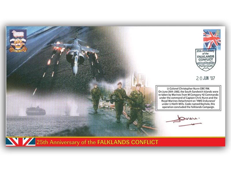 Falklands - Surrender of South Sandwich Islands, signed Captain Chris Nunn