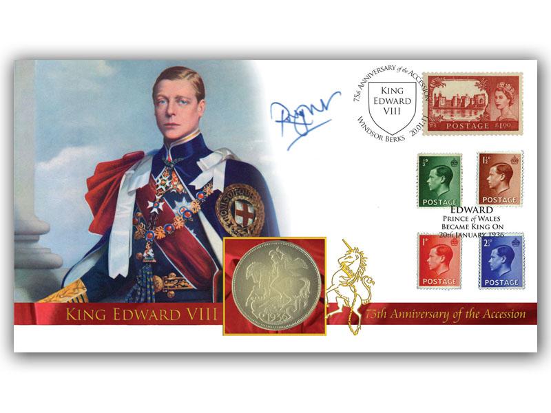 King Edward VIII Accession Coin Cover, signed Rufus Wright