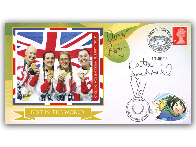 2016 Rio Olympics Cycling - Womens Team Pursuit, signed by Katie Archibald and Elinor Barker