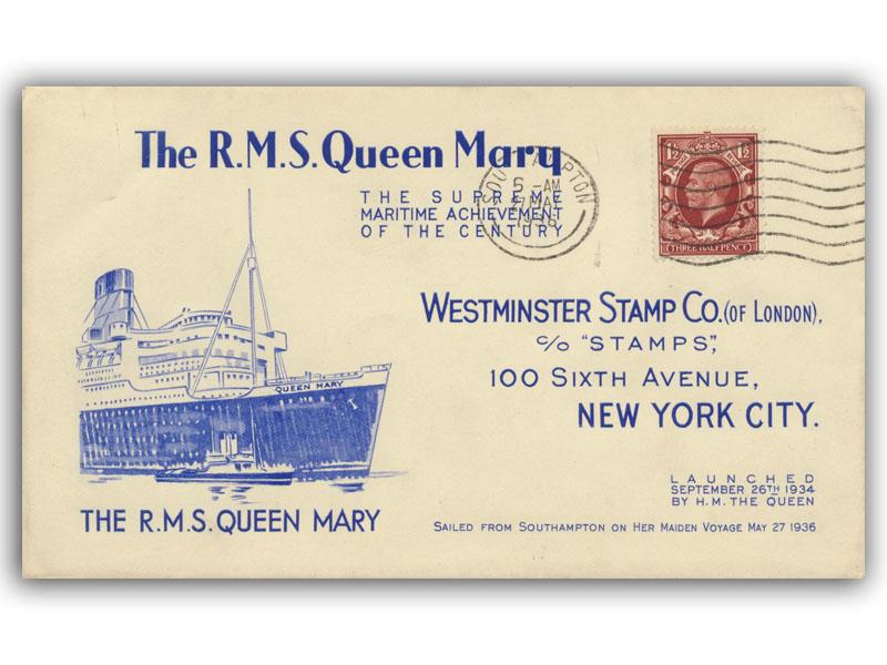 1936 RMS Queen Mary Maiden Voyage, Westminster cover