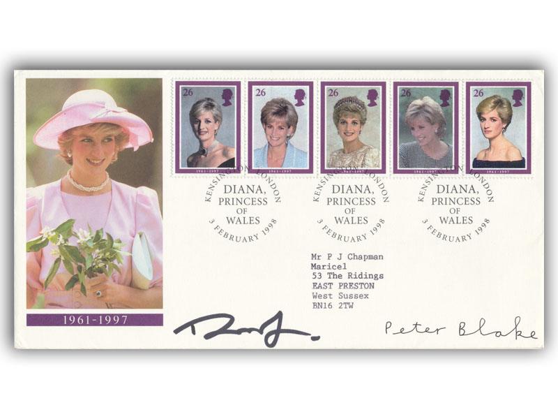 Theresa May & Peter Blake signed 1998 Diana cover