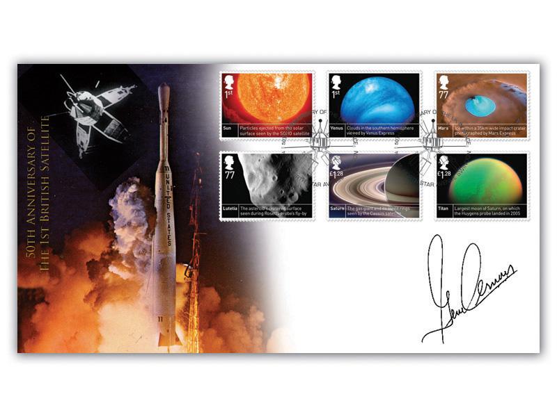 Space Science Stamp Cover Signed Eugene Cernan