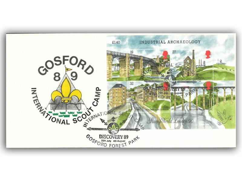 1989 Industrial Archaeology miniature sheet, Gosford Scout Camp official