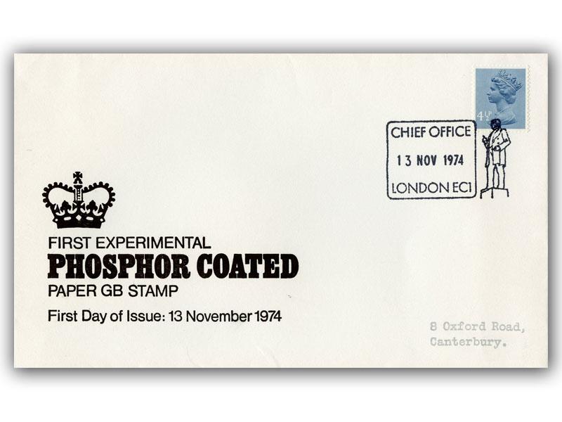 1974 4 1/2p Phosphor, London Chief Office postmark