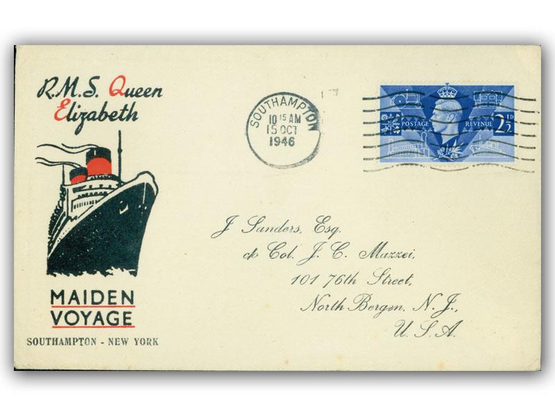 1946 RMS Queen Elizabeth Maiden Voyage, Sanders cover