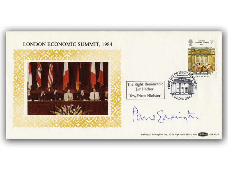 Paul Eddington signed 1984 London Economic Summit cover