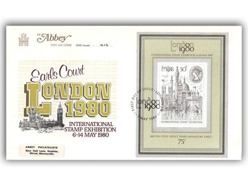 1980 Exhibition miniature sheet, London FDI special