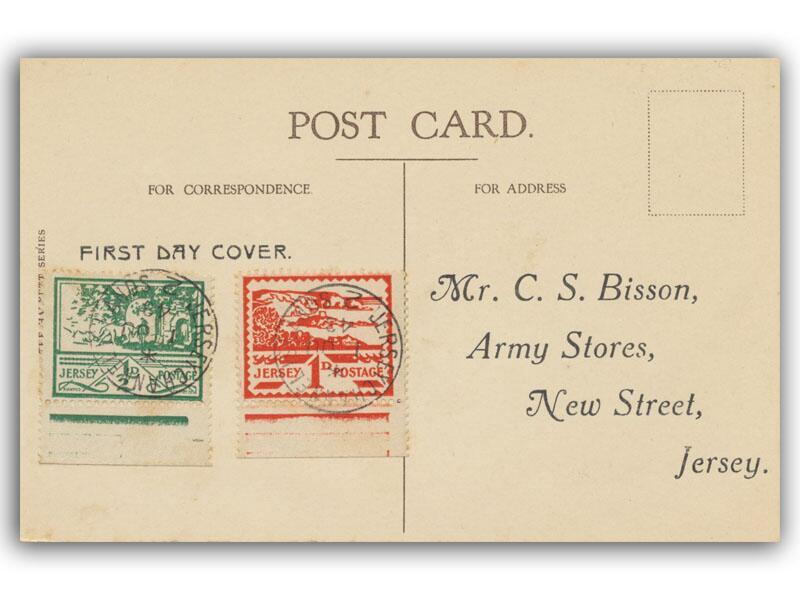 1943 1/2d & 1d Jersey Views, postcard