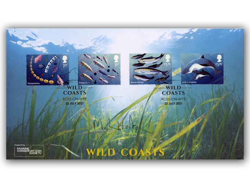 Wild Coasts Stamps from the Miniature Sheet signed by Monty Halls
