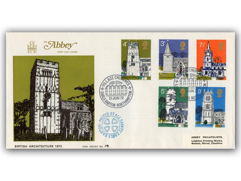 1972 Churches, Earls Barton postmark
