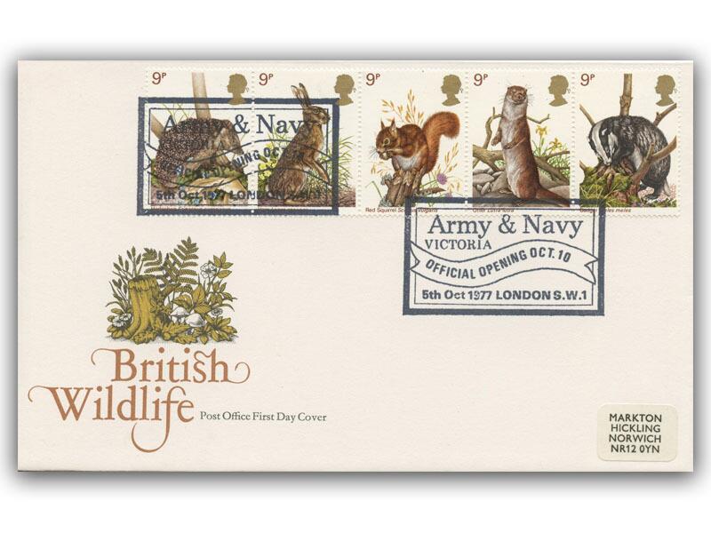 1977 Wildlife, Army & Navy postmark