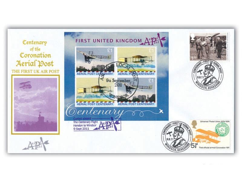 Aerial Post, Mint Sheetlet, single stamp, flown