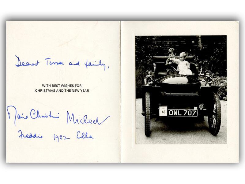 Prince & Princess Michael of Kent signed 1982 Christmas Card