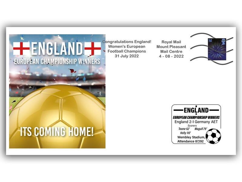 2022 England Lionesses Win the Euros, slogan postmark